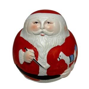 Vintage Christmas SHACKMAN Santa Claus Porcelain Bank w/Original Stopper 1960's